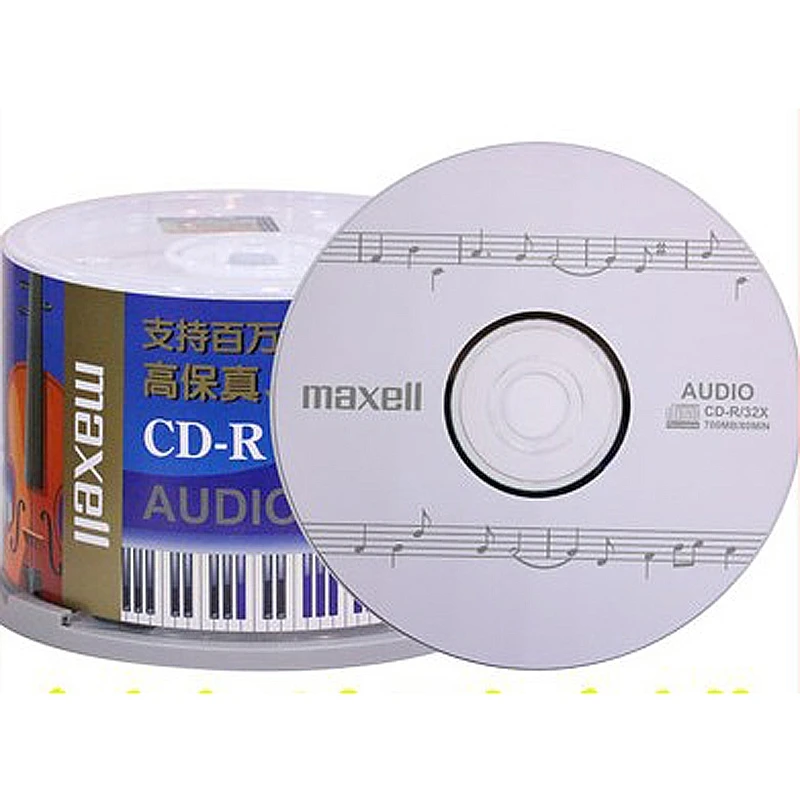 Maxell AUDIO CD-R Disc Blank CD Disk Music CDR Discs 80min 700MB 32X 50Pcs/Lot