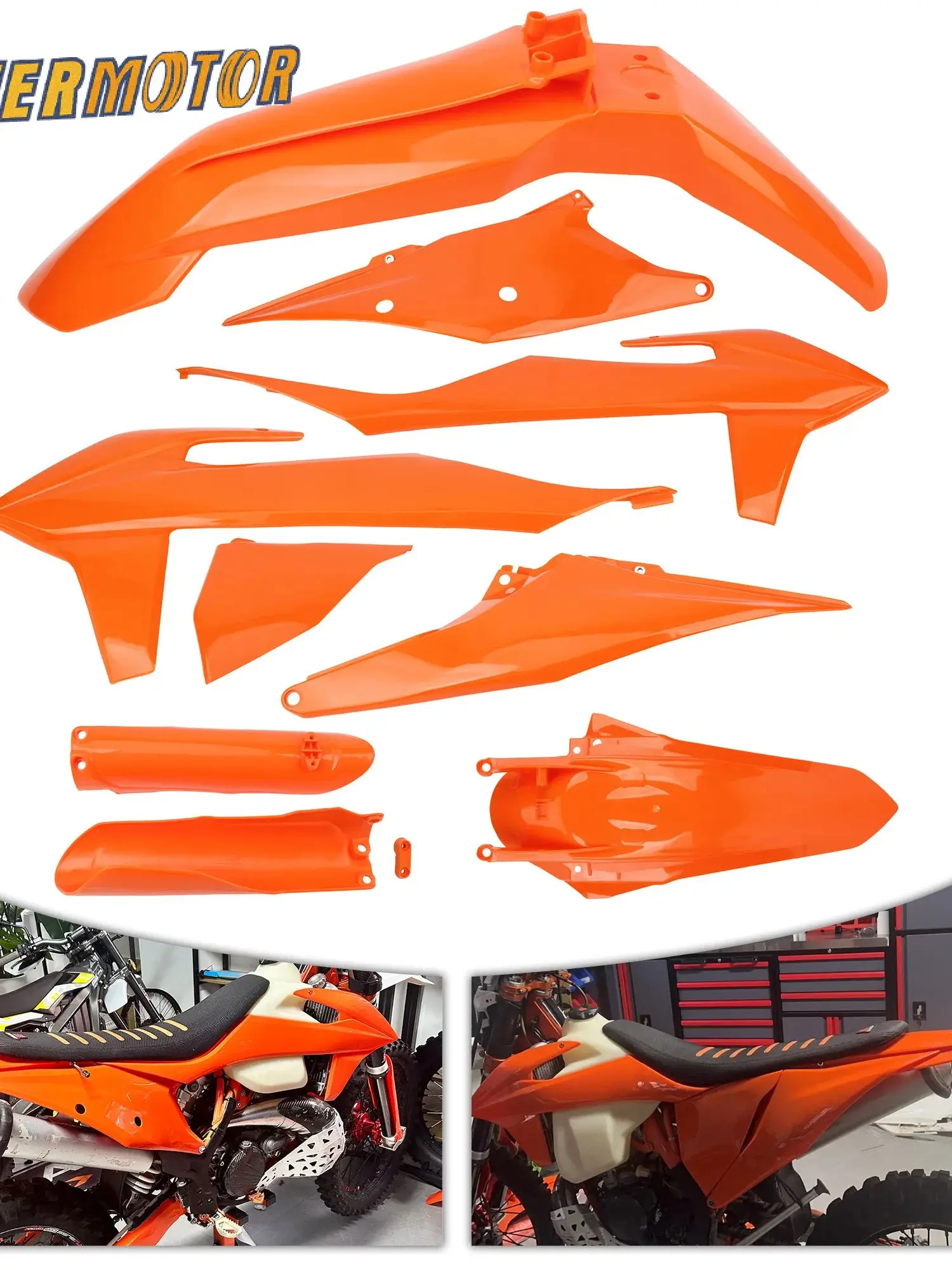 Motorcycle Body Plastic Beschermende Onderdelen Kit Voor KTM EXC EXCF XC SXF 150 250 300 350 450 500 Voor Achter Spatbord Frame Protector - afbeelding 2
