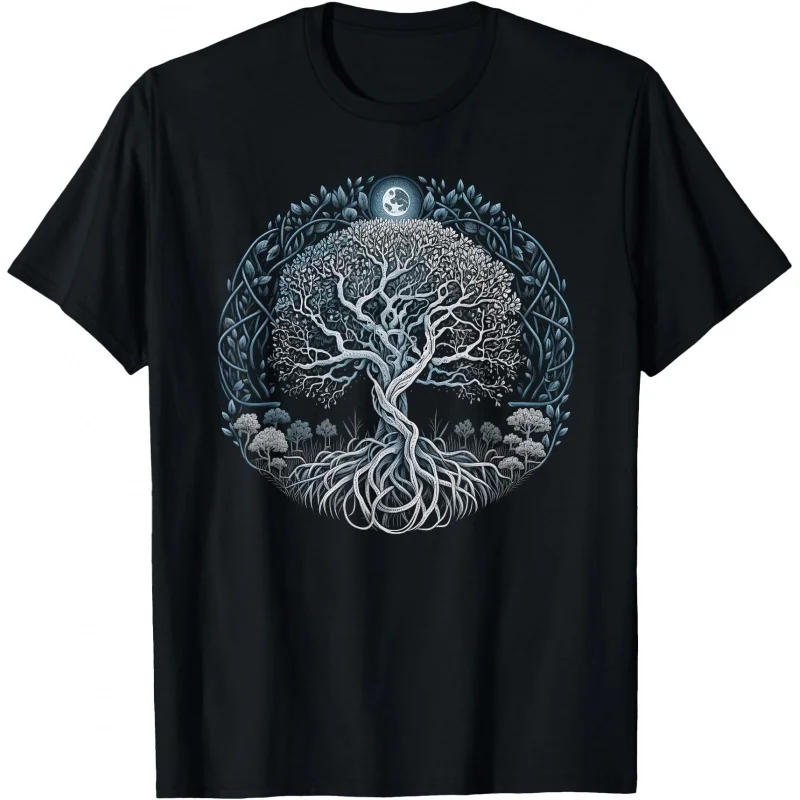 

Tree of Life Yggdrasil Viking Midgard Thor Walhalla Nordic Gift T-Shirt Celtic Runes Norse Myths Graphic clothes All size tops