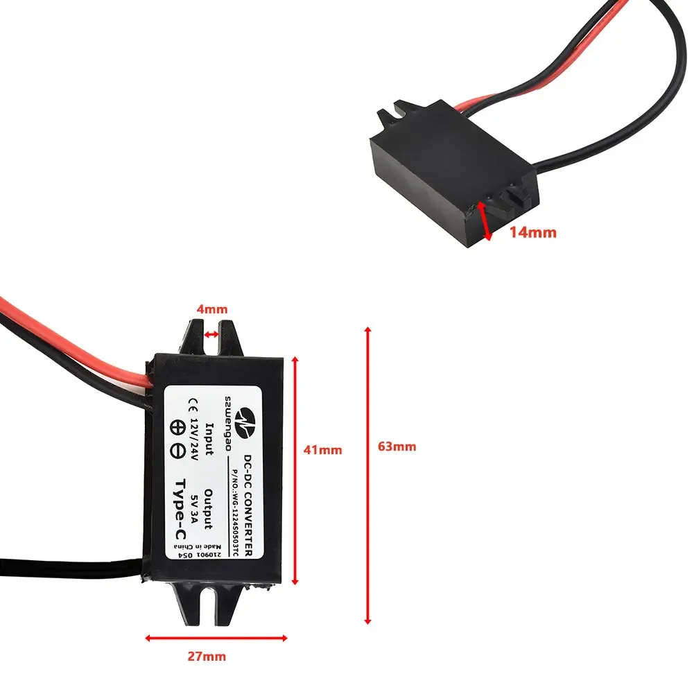 Industrial Grade Type C USB Step Down Converter Overload Overvoltage Protection Wide Input Voltage Range High Quality Materials