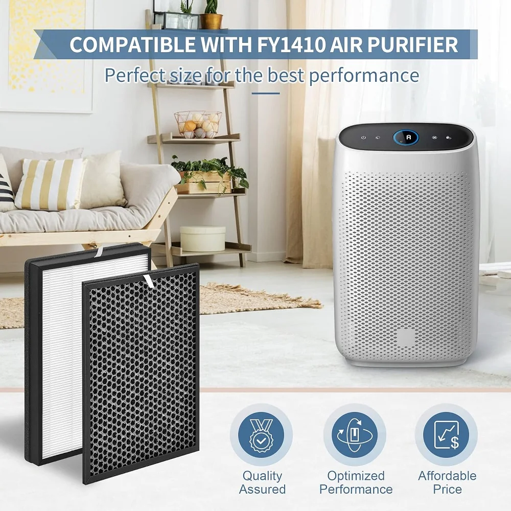 1 Set FY1410/FY1413 True HEPA Filter and Activated Carbon Filter Compatible with Philips Air Purifier AC1215/1213/1212/1216