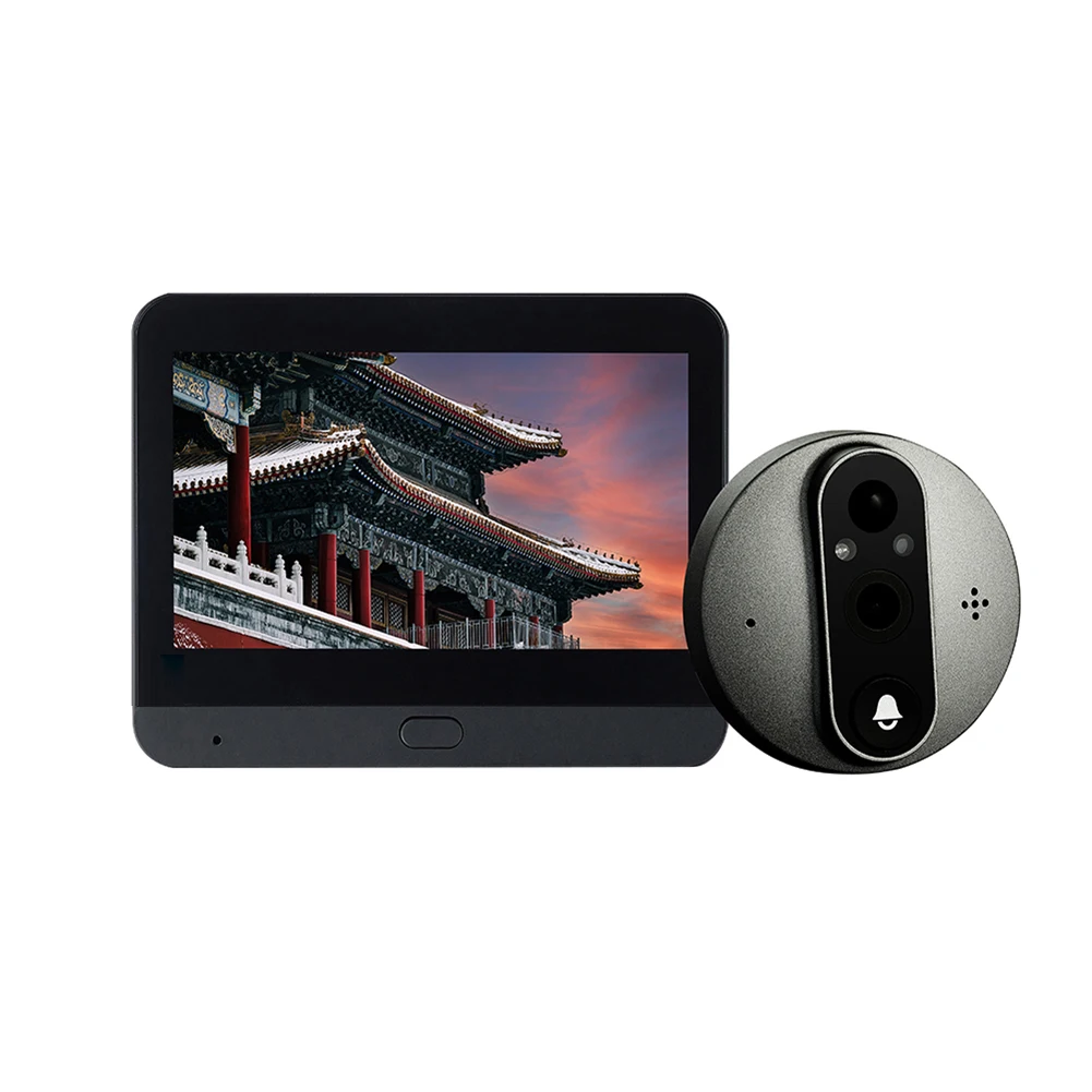 WiFi Door Peephole Viewer, 4.3 IPS Screen, Digital Door Viewer, Detecção de movimento PIR, Home Security Acessórios