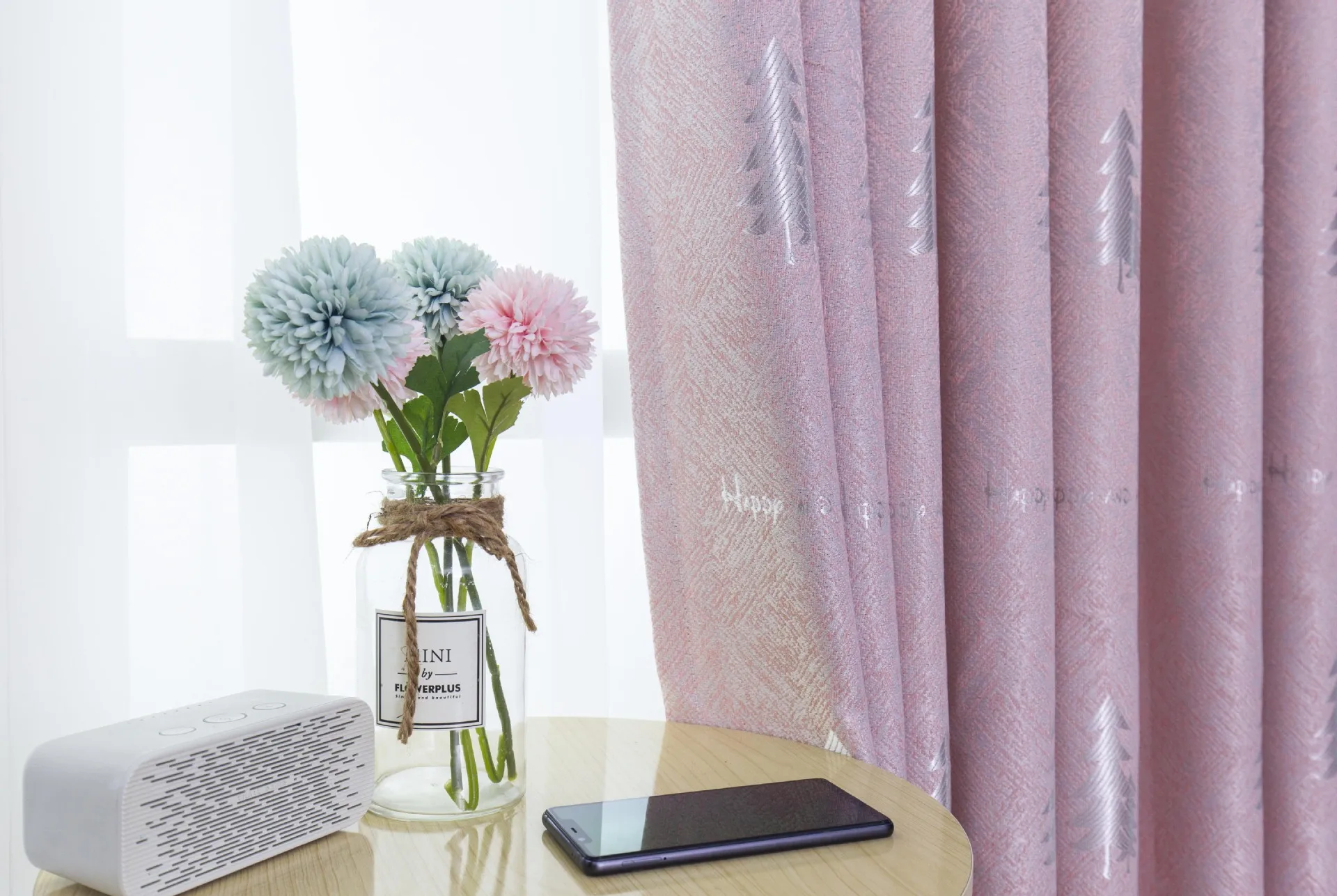 New Diamond Pine Shade Cloth Curtains for Living Dining Room Bedroom