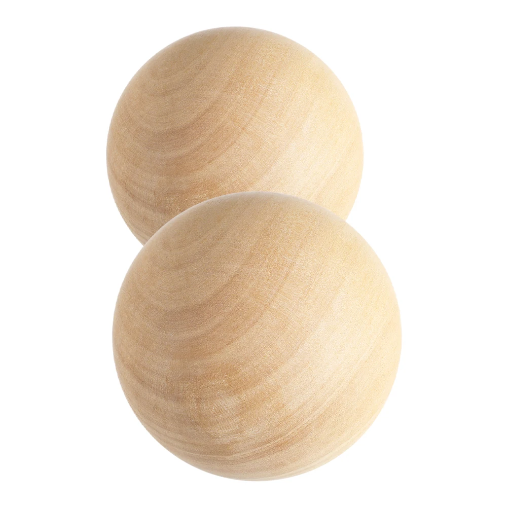

2Pcs 7Cm Solid Wood Craft Spheres Natural Round Wooden Balls Unfinished Smooth Surface for DIY Painting Decorating Home Wedding