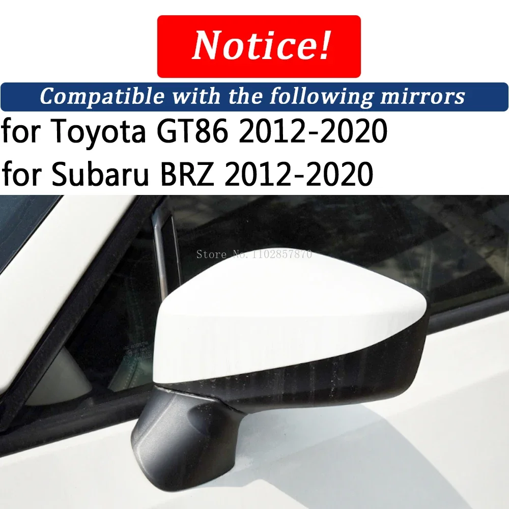 Rearview Mirror Cover for Toyota GT86 Subaru BRZ 2012-2020 Real Carbon Fiber Side Mirror Shells Add on Frame Replacement Case