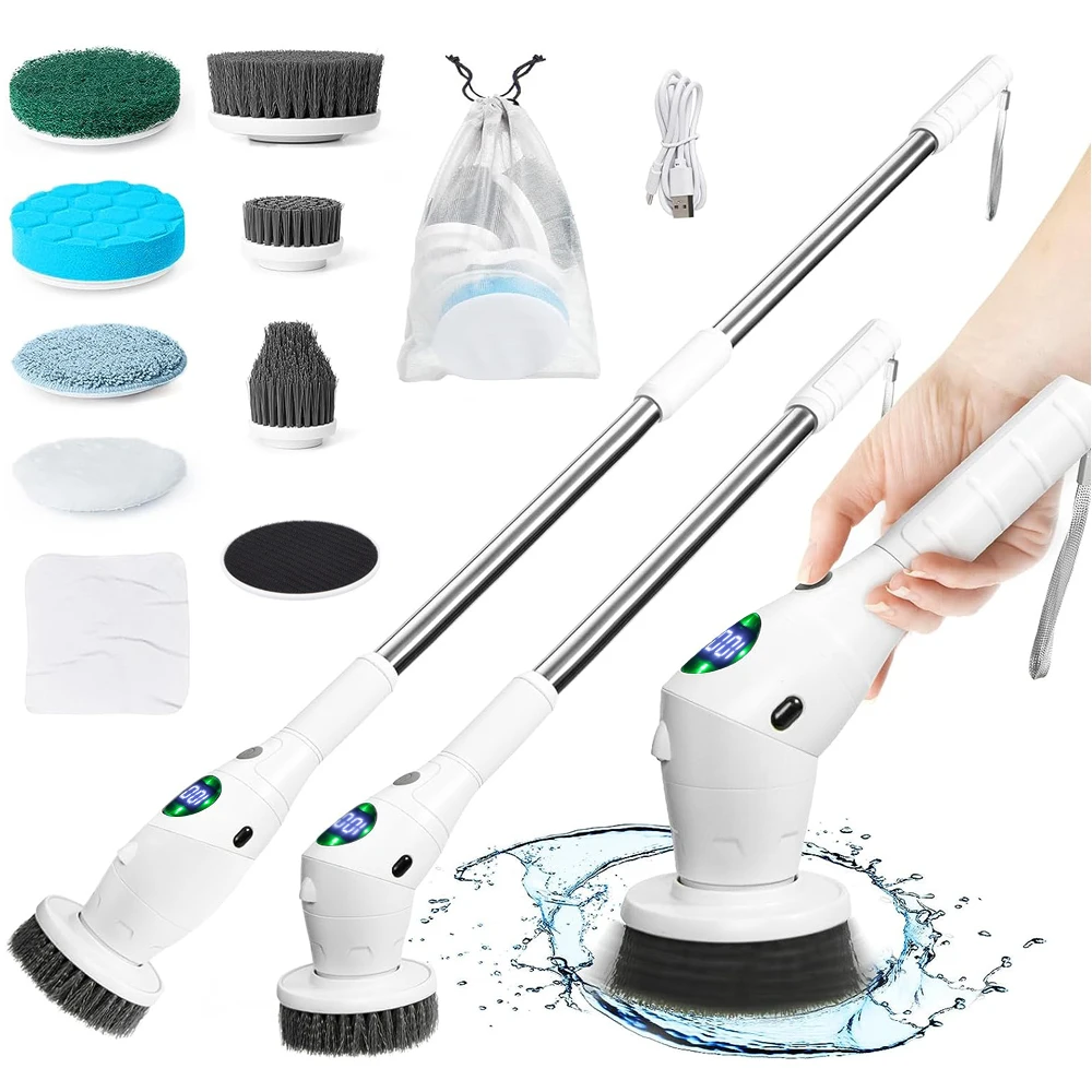 Electric Cleaning Brush 8 in 1 Multifunctional Household Wireless Rotatable Cleaning Brush For Bathroom Kitchen Windows Toilet