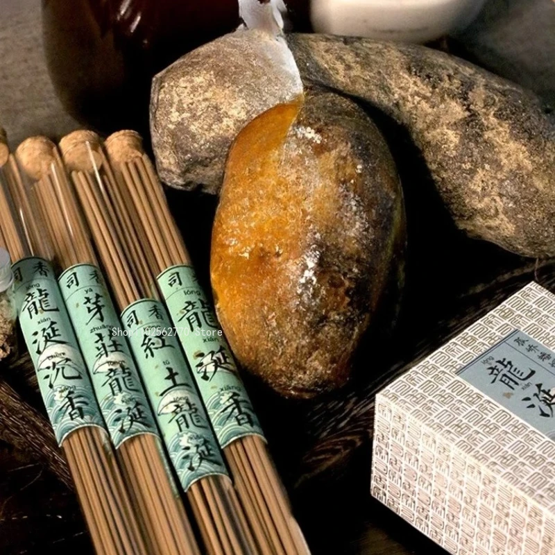 Ambergris Stick Incense Essential Oil Natural Ingredient Purifies The Indoor Air Calms The Mind and Helps with Sleep Joss Stick
