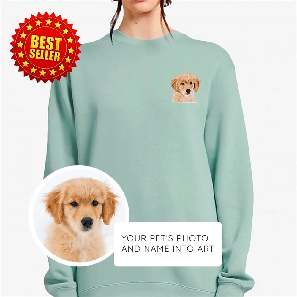 

Custom Pet Portrait shirt, T-shirt with pet photo and name, custom pet hoodie, Custom cat shirt Using Pet Photo + Name, Dog Port