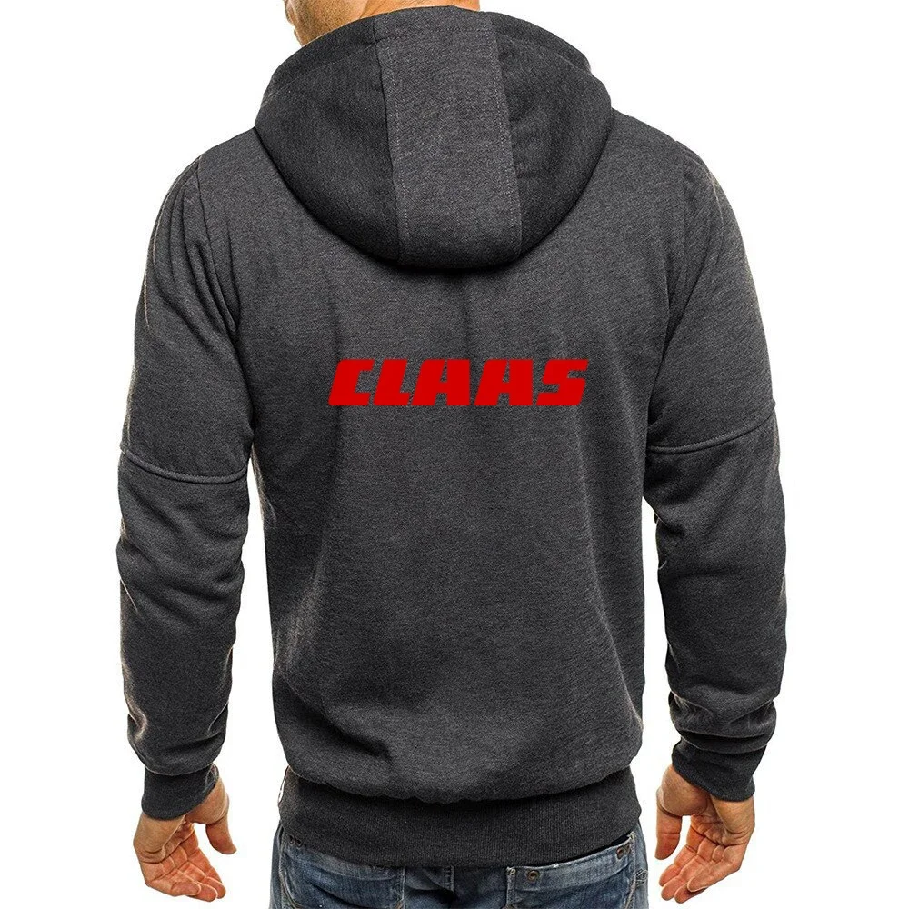 2024 New Men\'s CLAAS Printing Fashion Clothes Fleece Hoodies Spring and Autumn Comfortable Casual Zipper Jackets Sweatshirt Coat