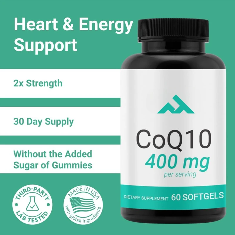 

CoQ10 400mg Capsules - High Quality Coenzyme Q10- Co Q-10 200mg Capsules/400mg -60 Capsules Per Serving