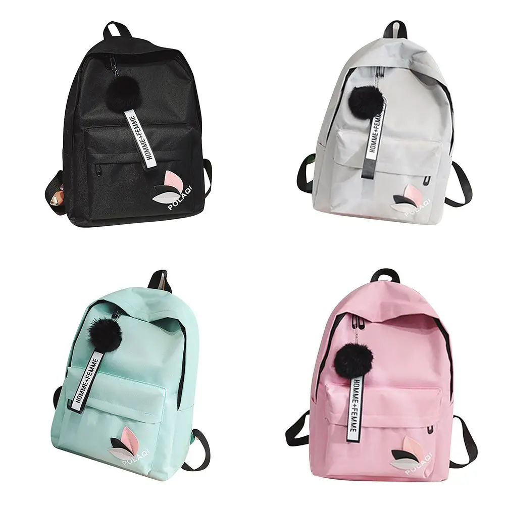 

Travel Shoulder Bag Zipper Student Schoolbag Printed Leaves Backpack Rucksack Knapsack