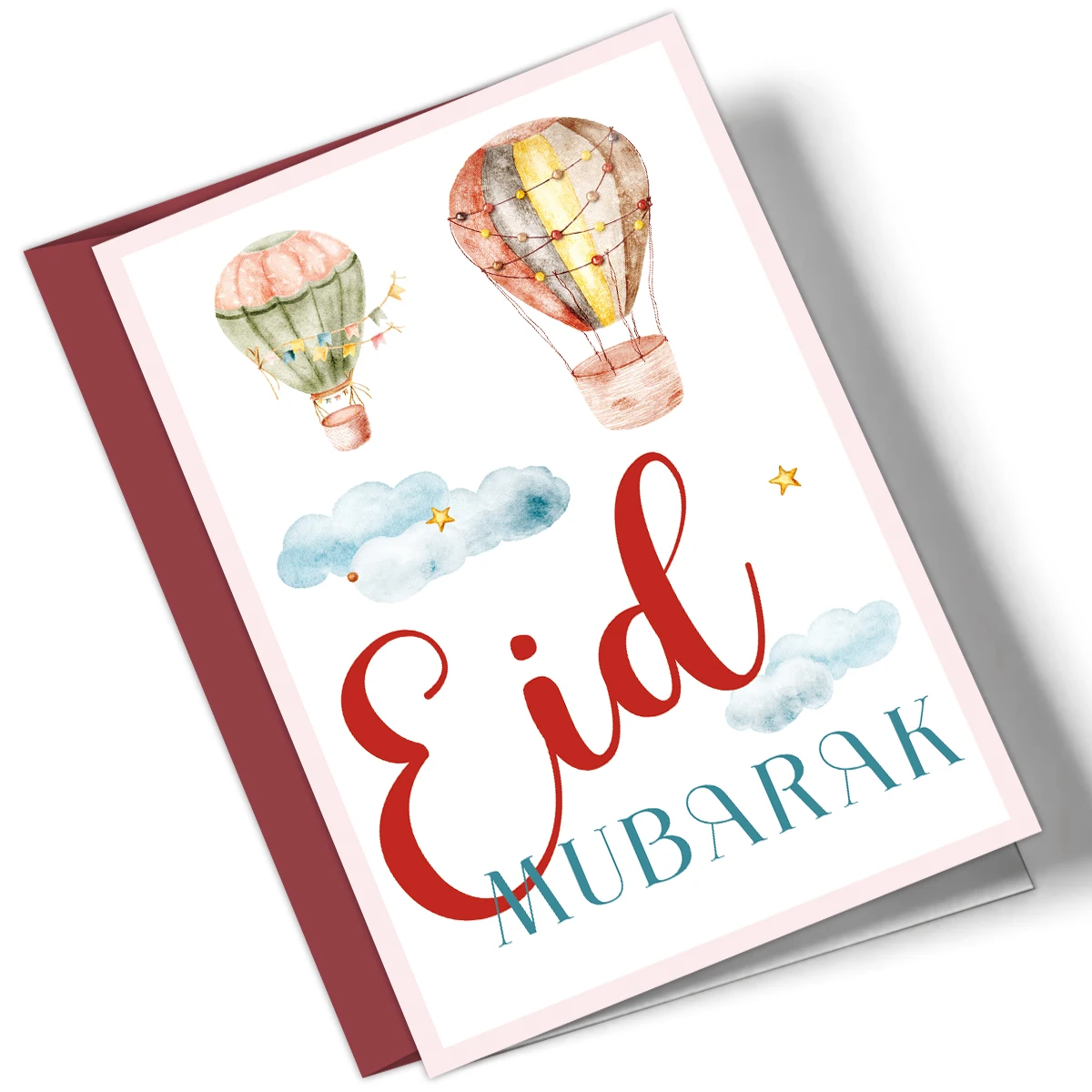 1 Stück Eid Mubarak Karte für Eid-Geschenke & Dekoration, Eid Kareem Grußkarte mit Umschlag, für Eid Ramadan Feier, Papiermaterial