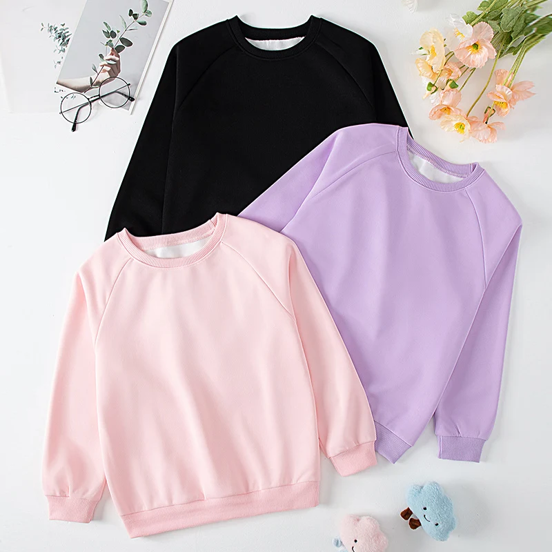Children\'s spring and autumn solid color sweater boy comfortable leisure sports long sleeve T-shirt girl Joker fashion sweater