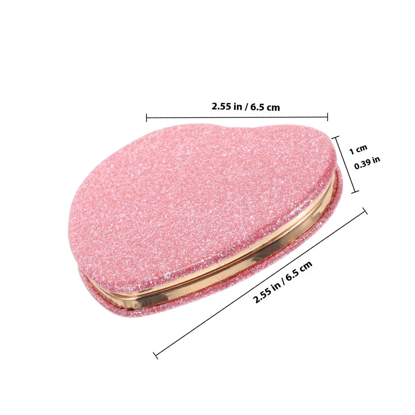 Mini-Spiegel im Herz-Design, tragbar, kompakt, Make-up-Spiegel mit klarer Reflexion, ideal für Frauen, Geschenk-Geldbörse