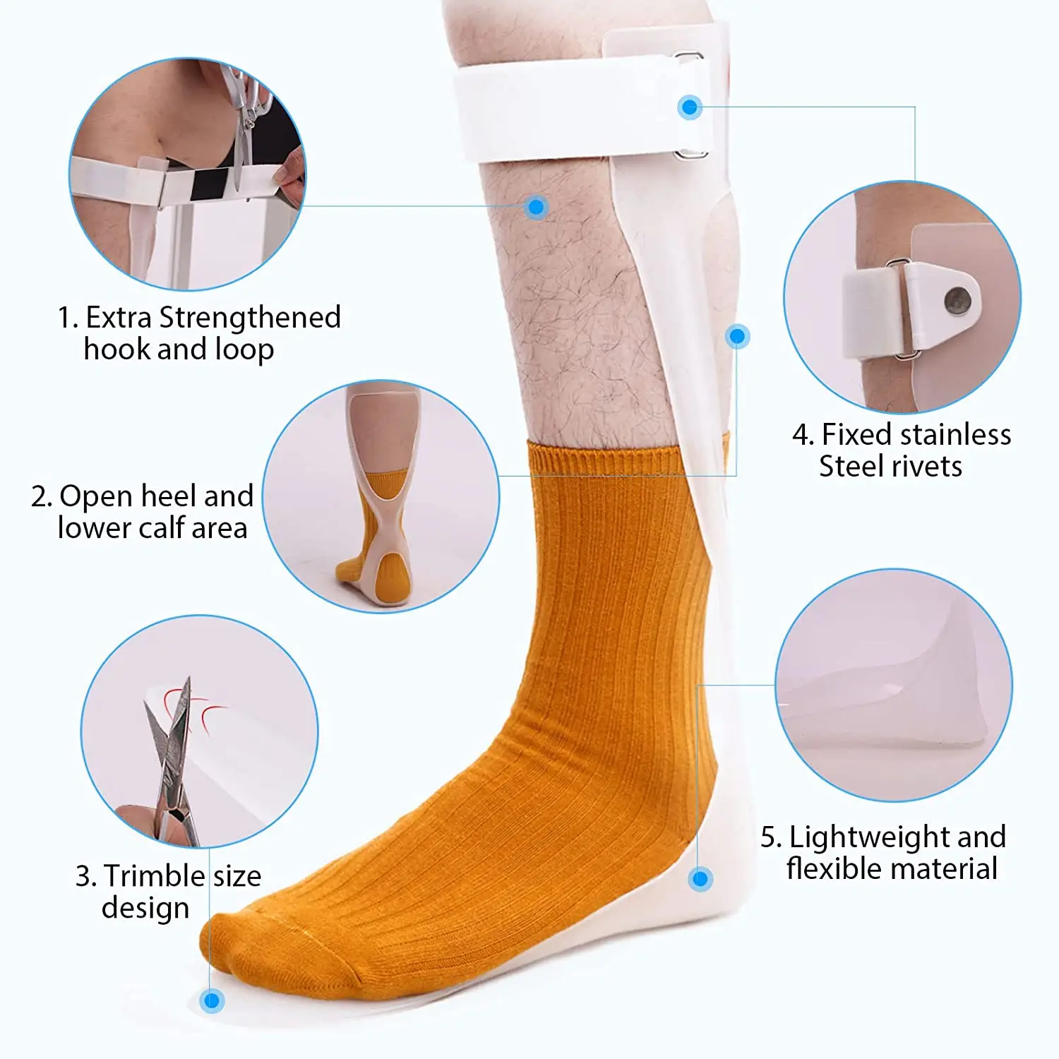 Adjustable  Foot Drop Brace Ankle Foot Orthosis Medical  Walking with Shoes for Stroke Hemiplegia Foot Support