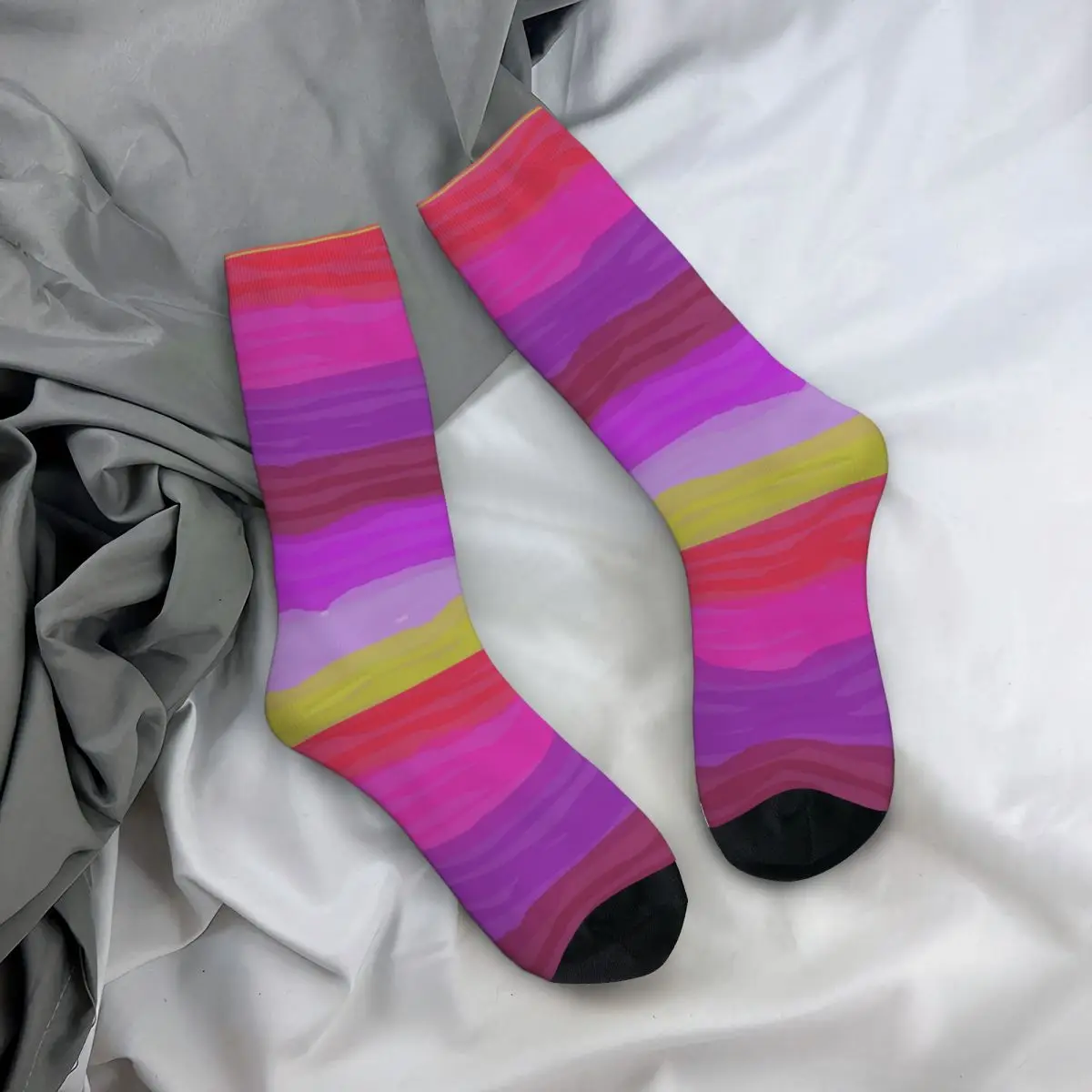 

Носки «Странный закат на пляже», супер мягкие чулки в стиле Харадзюку, всесезонные длинные носки для мужчин и женщин, подарок на день рождения