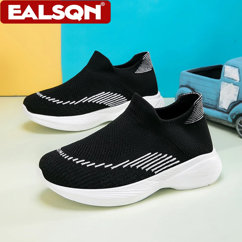 Kids Slip-on Sneakers Breathable Mesh Lightweight Walking Shoes Boys Girls Casual Solid Color Summer Sport Footwear