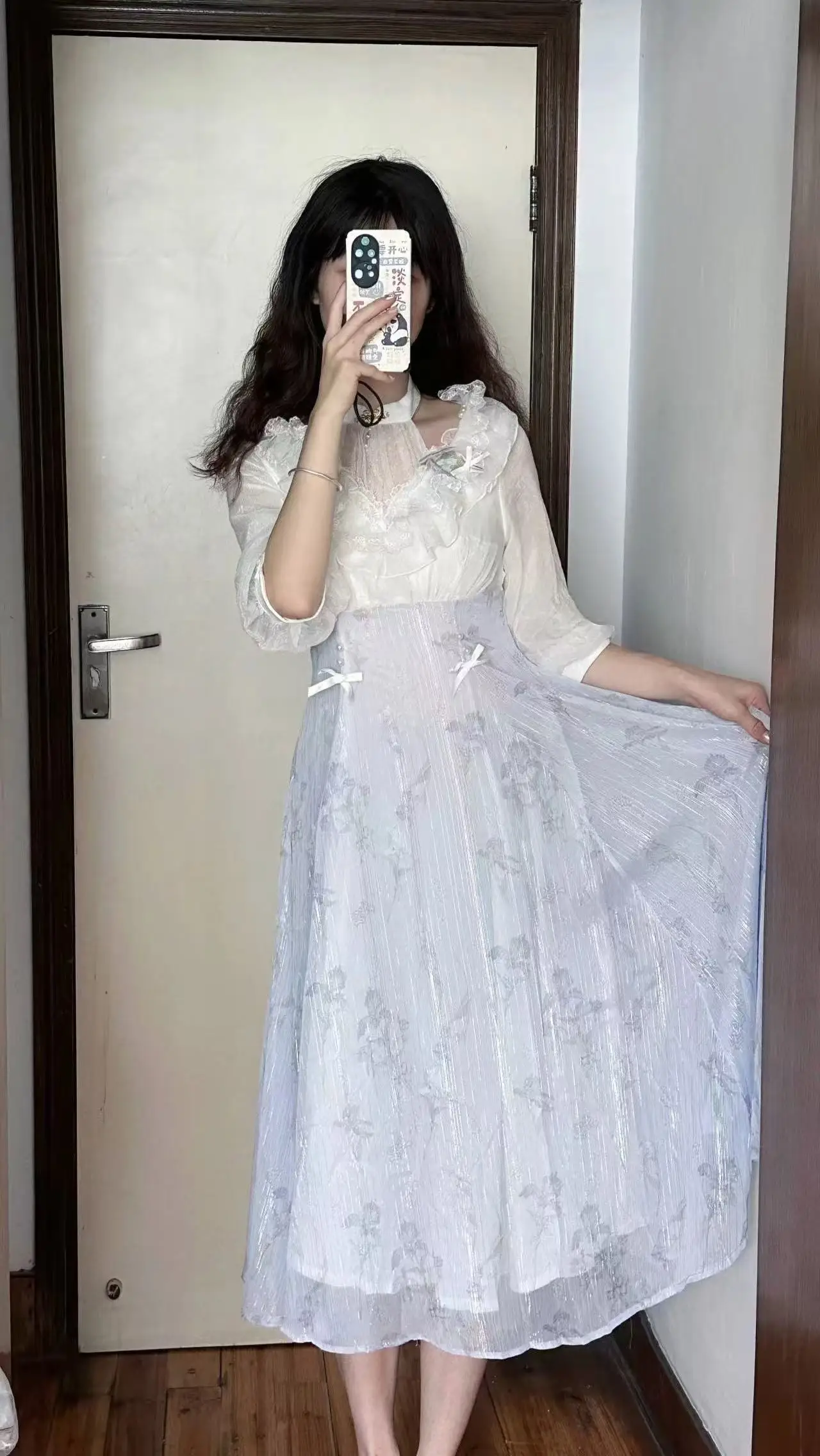French Vintage Floral Midi Dress - ชุดเดรสลายดอกไม้สไตล์โลลิต้าแบบชิ้นเดียวสำหรับผู้หญิง คอลเลคชั่นเกาหลี ฤดูร้อน 2026 ชุดเดรสออกงาน ชุดทำงานสุภาพสตรี