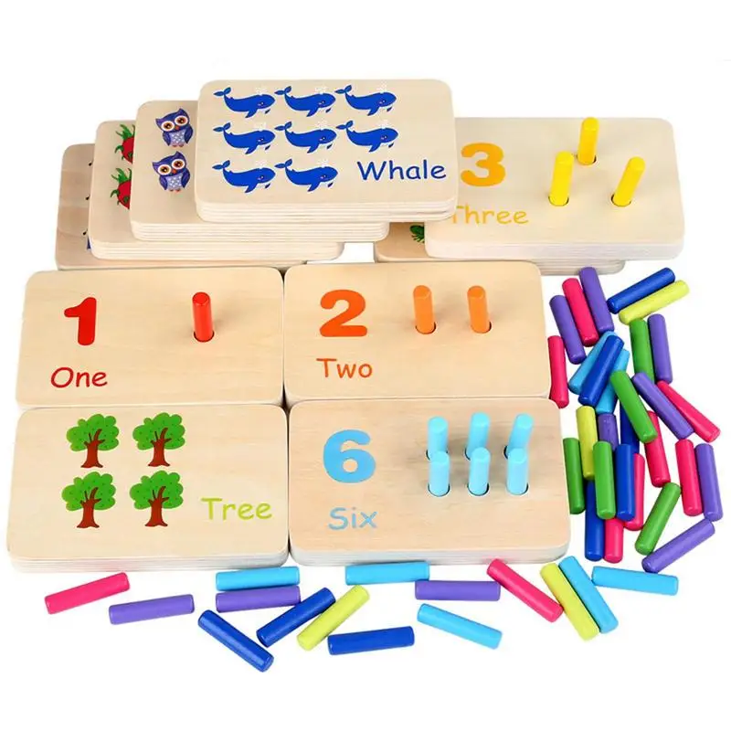 Montessori Peg Board Speelgoed Houten Tellen Peg Board Speelgoed Voorschoolse Leren Speelgoed Wiskunde En Cijfers Educatief Leren