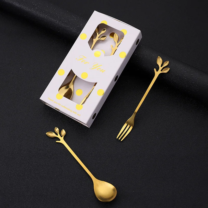 European Creative Tableware Set Wedding Gift Giveaway Restaurant Dessert Coffee Spoon Fork Festive Party Supplies Party Favors