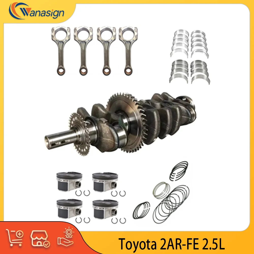 Engine Crankshaft Piston Ring Connectingrod Bearing Set Fit 2.5 L L4 GAS 2AR-FE For 09-18 Toyota Camry Scion TC RAV4 2.5L 2ARFE