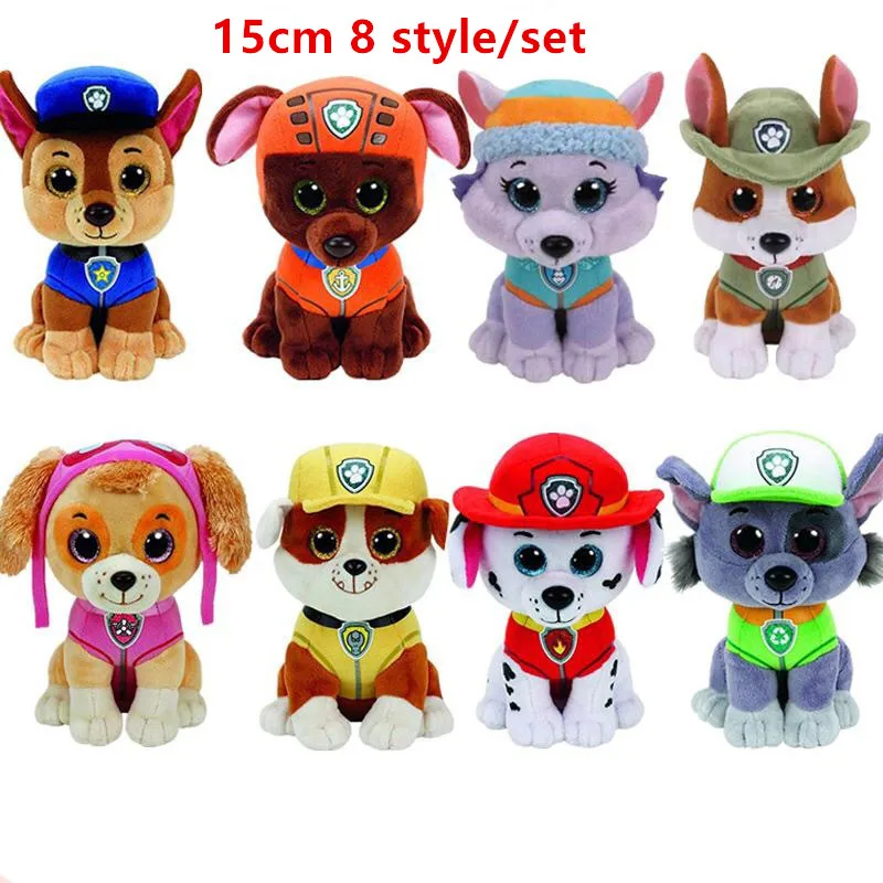 Ty Beanie Big Eyes Stuffed Plush Toy Mini Teeny Dolls Dog Pendant Clip Marshall Chase Rocky Zuma Tracker Skye Children Gifts