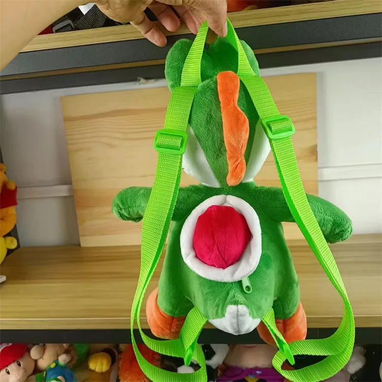 Mochila de pelúcia Super Mario Yoshi, bonecas verdes recheadas, toda coleção de amantes de jogos, 35cm