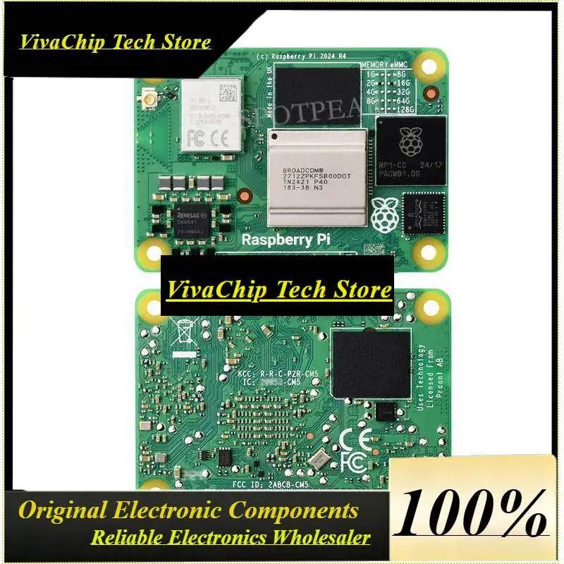 VoFSRaspberry Pi Compute Module 5 Cm5 Quad Core Cortex-a76 @2ghz Bcm2712 With/without Wi-fi Ram 2/4/8/16gb Emmc Lite/8/16/32/64