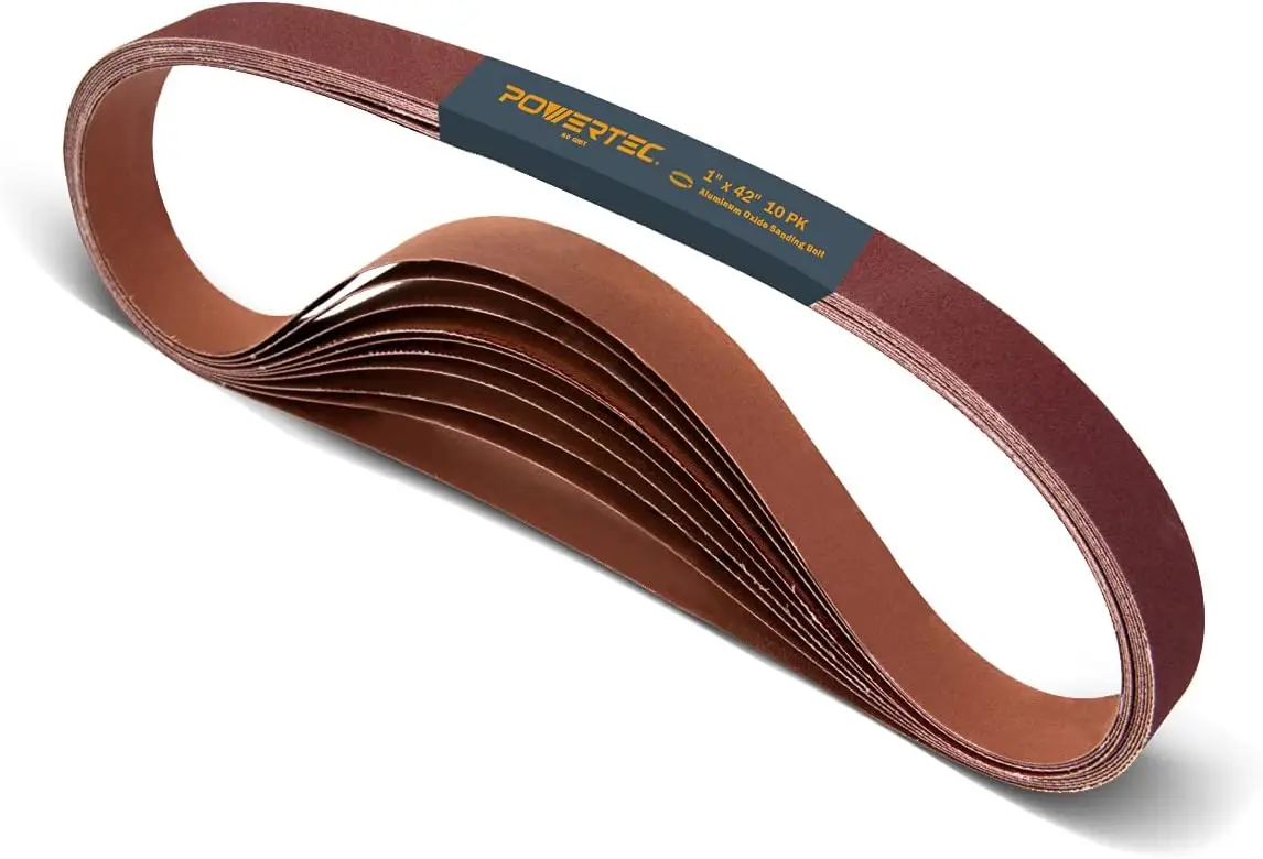

1x42 Inch Sanding Belts 80 Grit Aluminum Oxide for Belt Sander Wood Metal Polishing 10PK