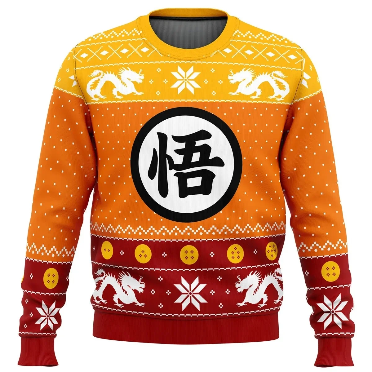 Anime Dragon Ball Charakterbild, 3D-Weihnachtsstil, hässlicher Pullover, Herren-, Kinder- und Erwachsenen-Sweatshirt mit Rundhalsausschnitt, passende Familienkleidung. – Detail 5