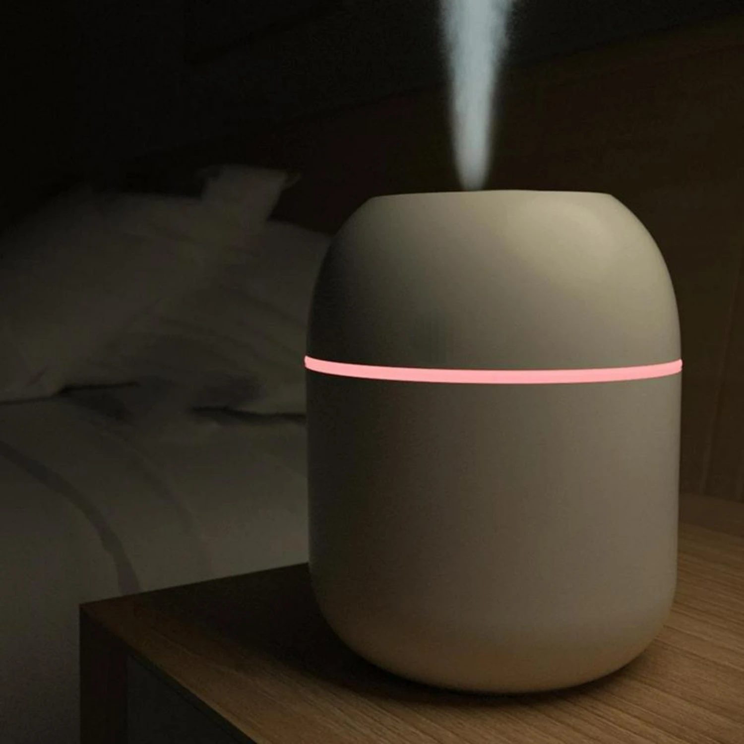 مرطب هواء أنيق محمول صغير الحجم قابل لإعادة الشحن عبر USB على شكل قطرة ماء - سعة 220 مل للمكتب المكتبي والسيارة U