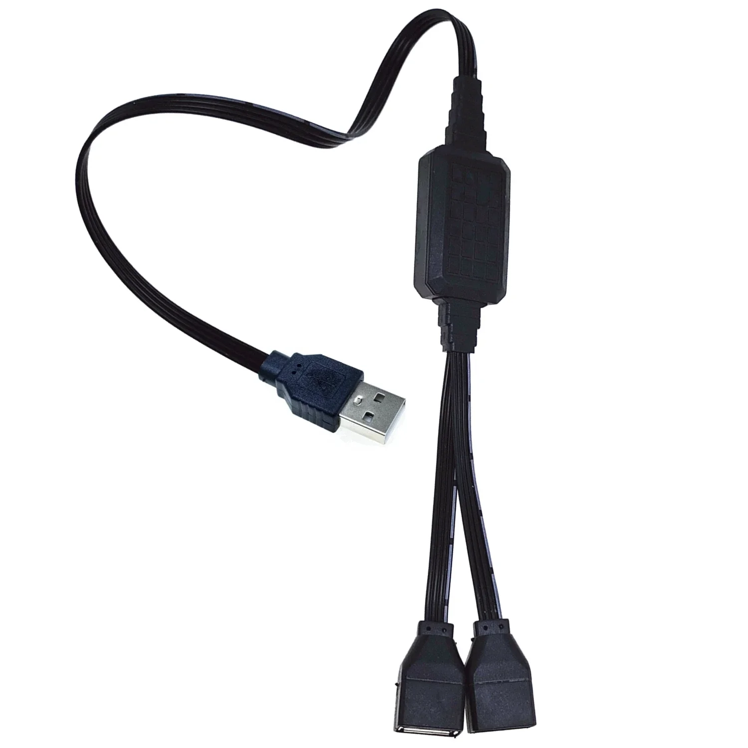 Dual dataUSB 2.0 universal data cable adapter for cars and laptops USB hub 2-port splitter 20CM-110CM