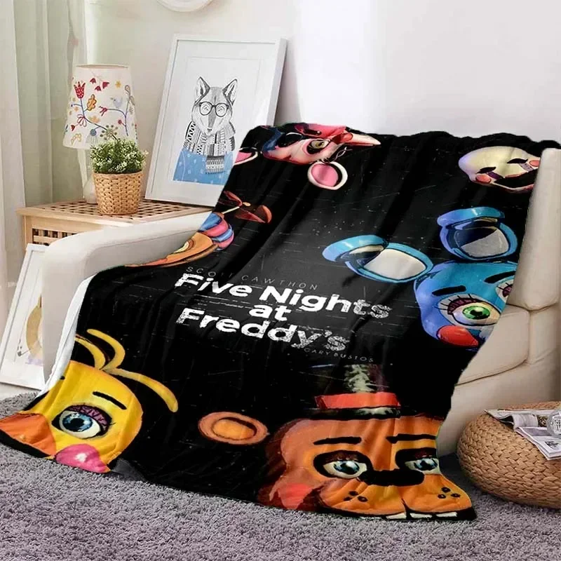 Freddy Movie Blanket Horror Game FNAF Throw BlanketCartoon Sand Blanket Children's Bedroom Living RoomDecorative BlanketFan Gift