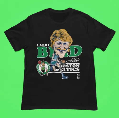 Larry Bird Cartoon Mitchell Ness Caricature Premium Blend t-shirt