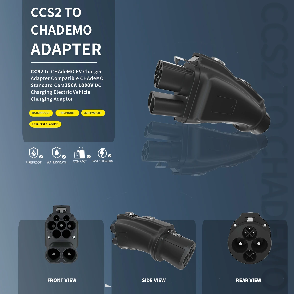 

Адаптер EU 250A CCS2 TO CHAdeMO Cars CCS to CHAdeMO, преобразователь постоянного тока для быстрой зарядки для Nissan Leaf