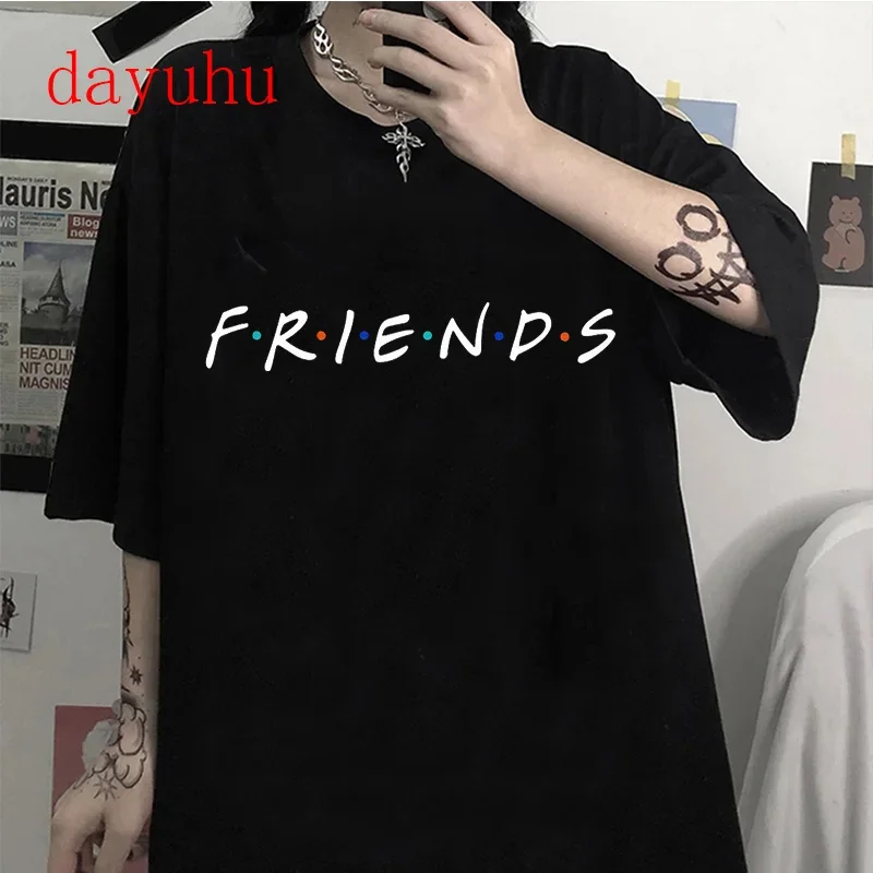 2024 Friends Tv Show Y2k Funny Cartoon T Shirt Women Ullzang Streetwear T-shirt Fashion 90s Anime Tshirt Casual Top Tees Female image 3