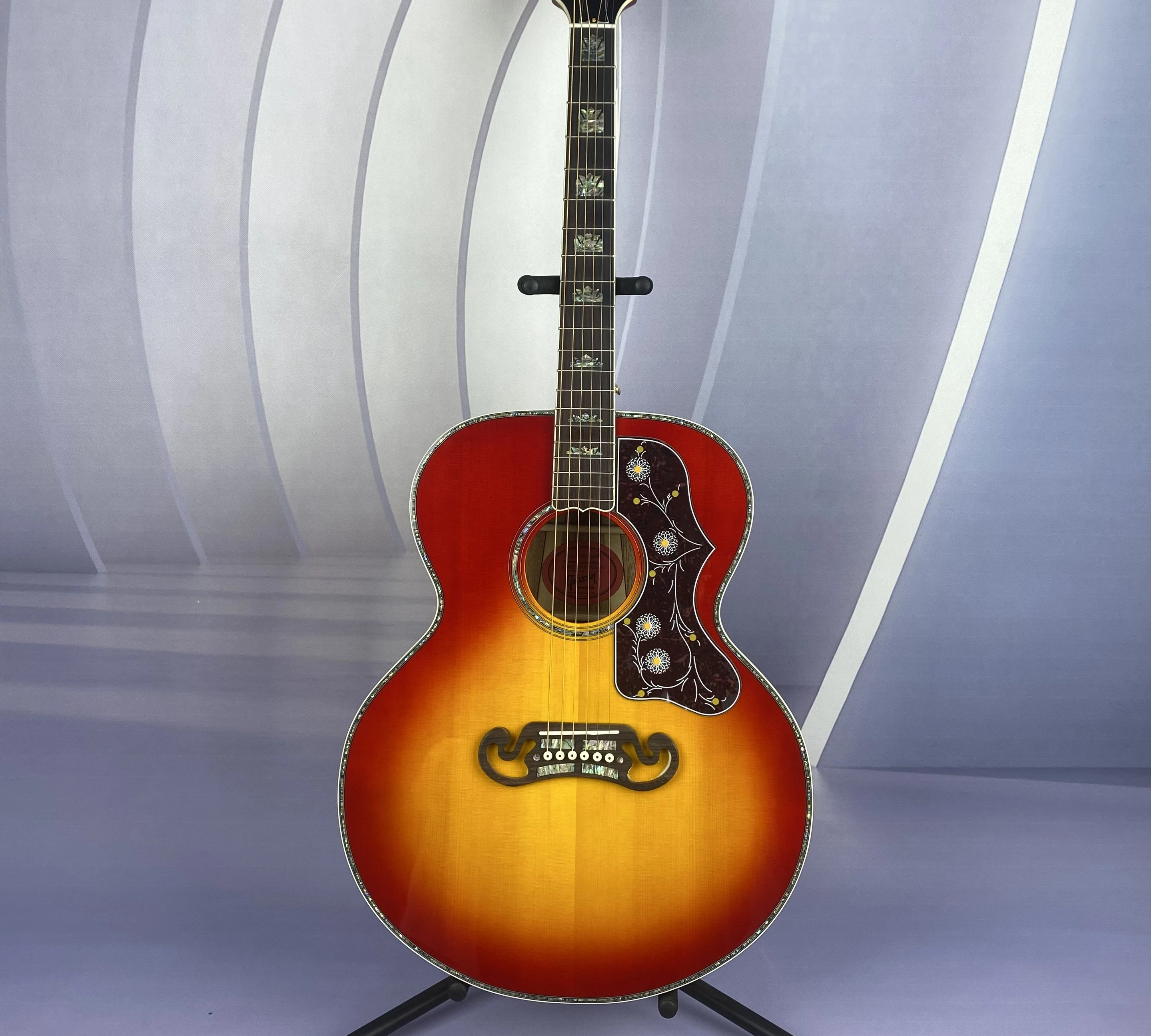 Brand New 43" Rosewood FingerboardSpruce BodyRed RingsYellow Six-String Acoustic Guitar
