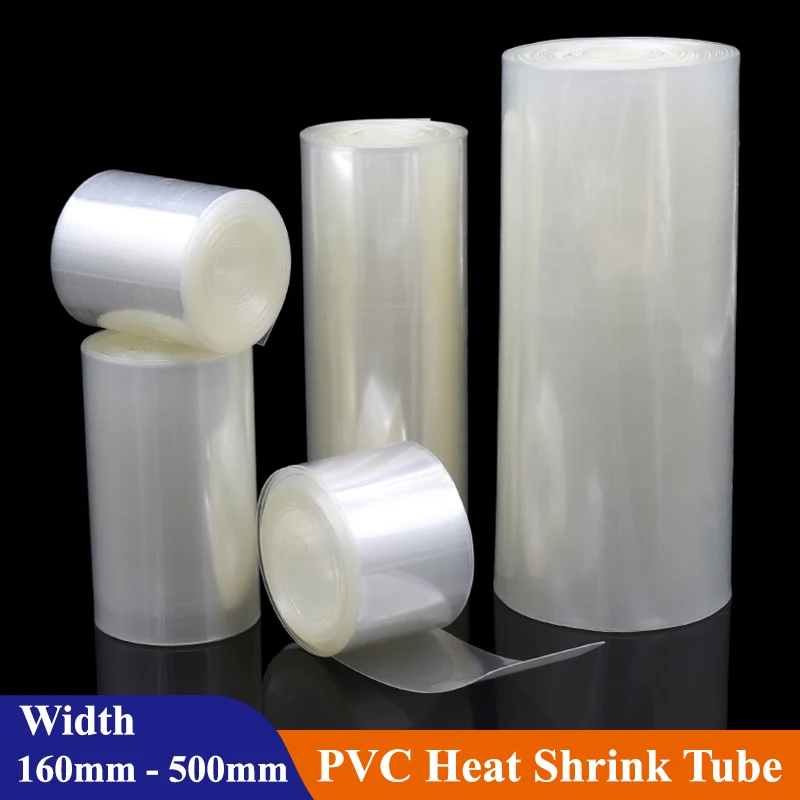 

1M~10M PVC Heat Shrink Tube 18650 Lipo Battery Pack 160mm ~ 500mm Insulated Protection Film Wrap lithium Case Cable Sleeve Clear