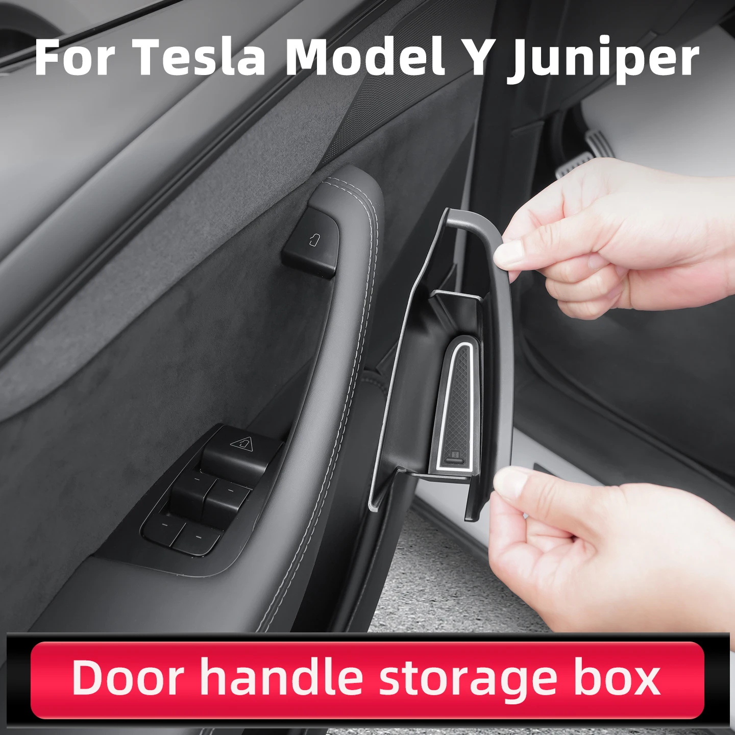 Für Tesla Model Y Juniper 2025 2026: Seitliche Tür-Aufbewahrungsbox, Griff-Tasche, Beifahrer-Aufbewahrungsfach, Zubehör