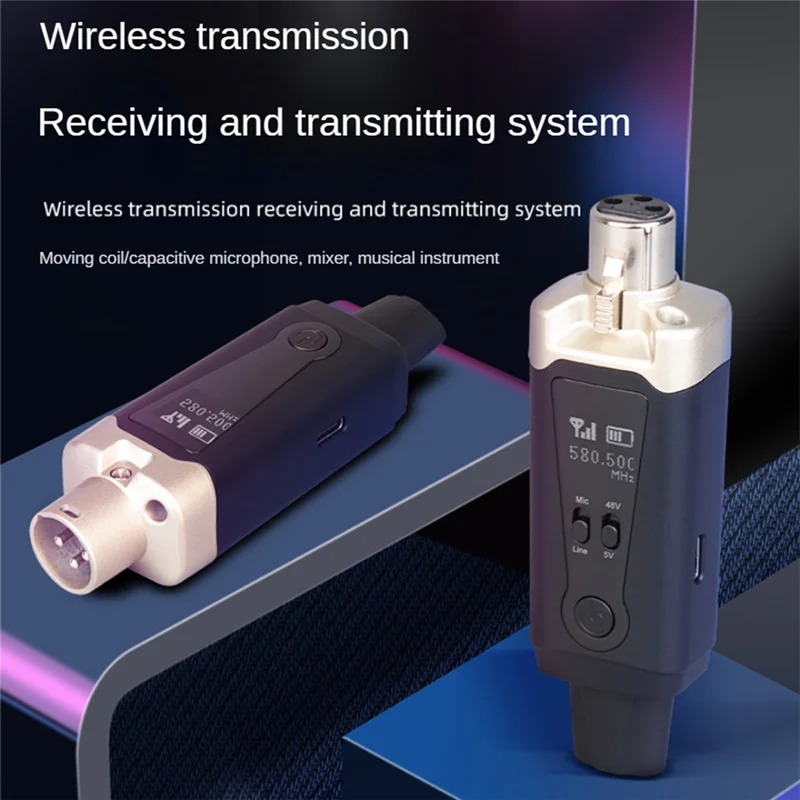 

Wireless Microphone System UHF Wireless XLR Transmitter and Receiver for Dynamic Microphone, Audio Mixer, PA System