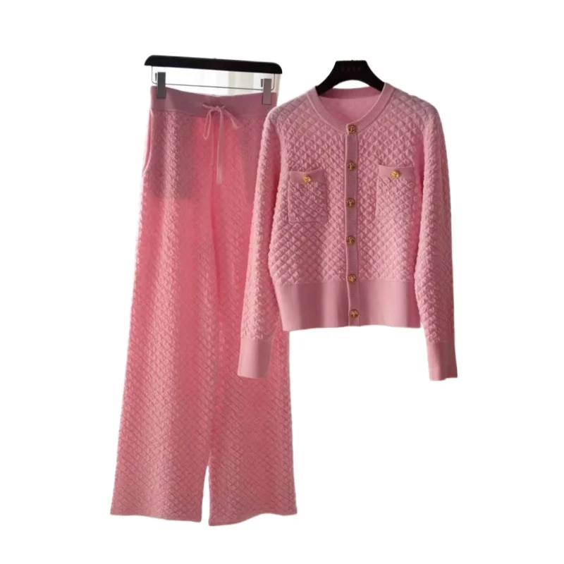 

Внешняя торговля Трансграничная Европа Америка Амазонка Зимний новый повседневный свободный вязаный однотонный кардиган с длинными рукавами комплект из двух предметов