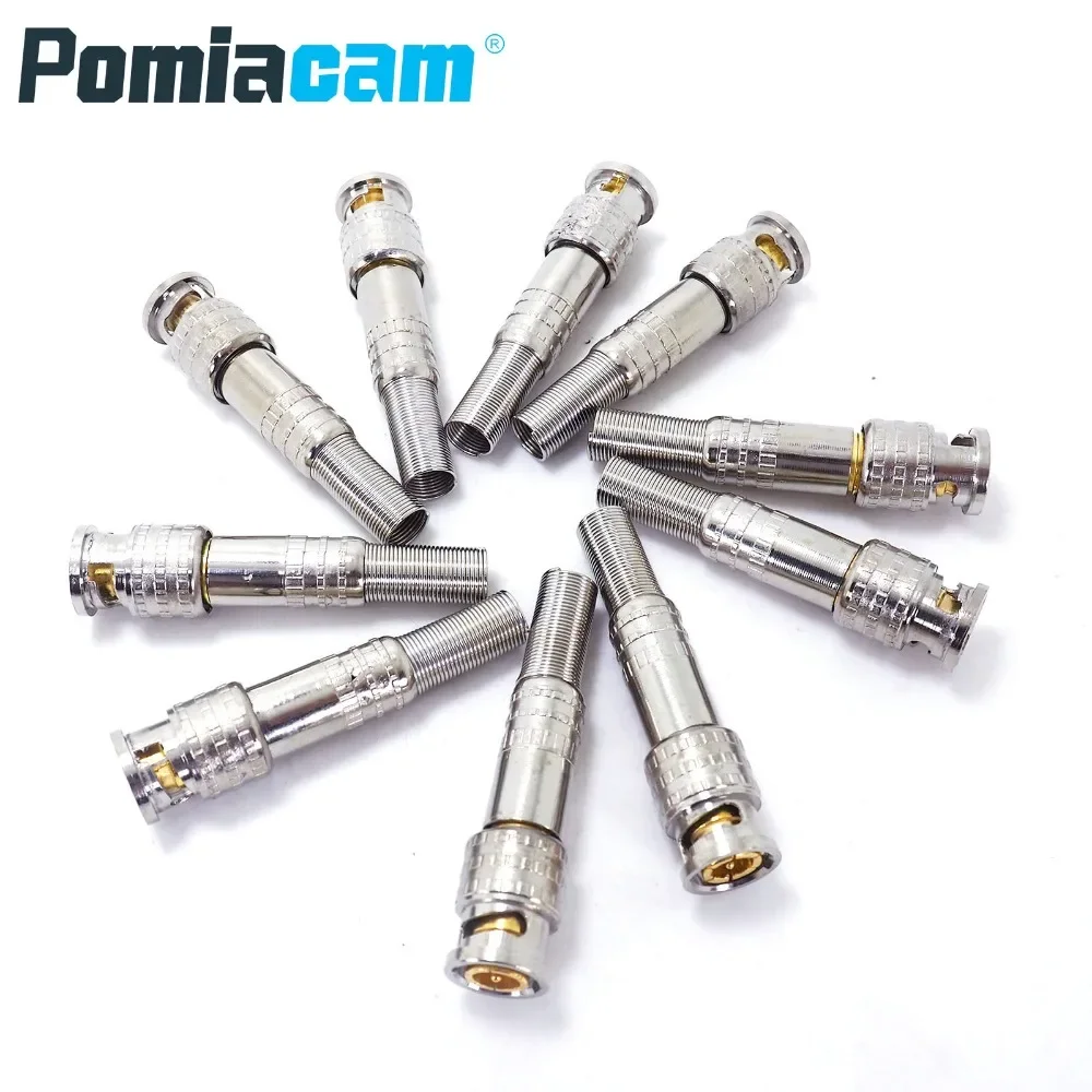 B-W1 10Pcs/lot BNC Connector Male for RG-59 Coaxical Cable, Brass End, Crimp, Cable Screwing, For CCTV Camera Surveillance Kit