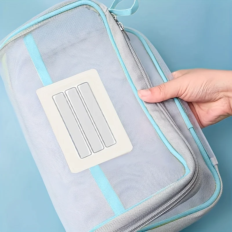 Map File A4 Warna Pastel! 4 buah Organizer Jaring Beritsleting - Penyimpanan 3 Lapis untuk Sekolah/Kantor. Transparan & Portabel