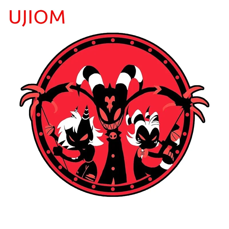 UJIOM 13cm X 11.2cm Blitzø Helluva Boss Wall Stickers Vinyl Personality Air Conditioner Bedroom Chambre Decal Home Decor