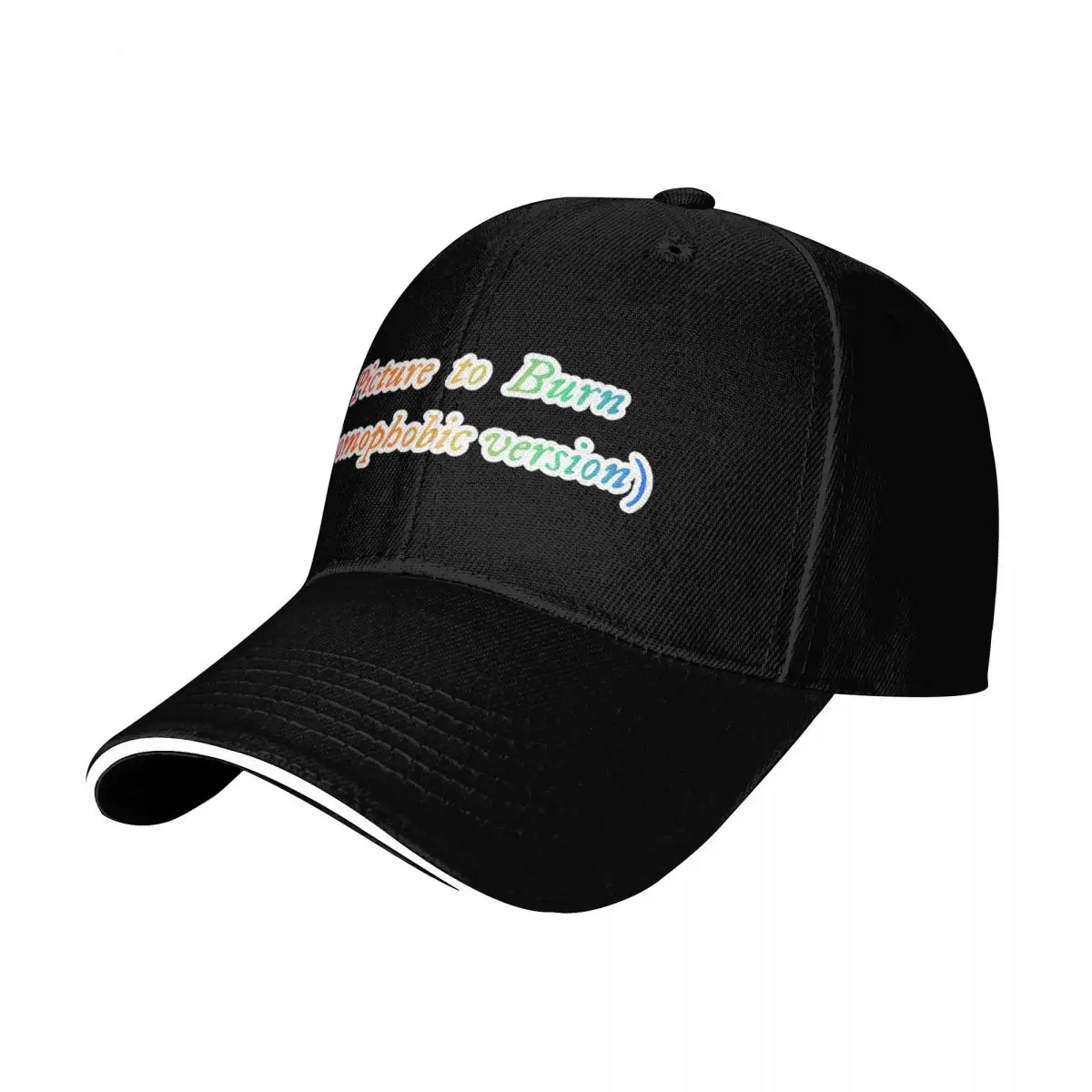 Picture To Burn Homophobic Version Funny LGBT Sticker Baseball Cap Contrast Two Tone Brim Snapback Flat Bill Strapback Dad Hat