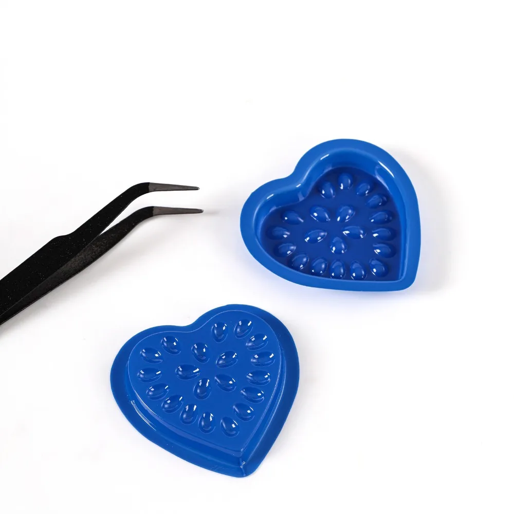 แผ่นกาวติดขนตาปลอมรูปหัวใจ 100 ชิ้น กันน้ำ ถาดใส่กาวติดขนตา แผ่นรองกาวติดขนตา อุปกรณ์ต่อขนตา