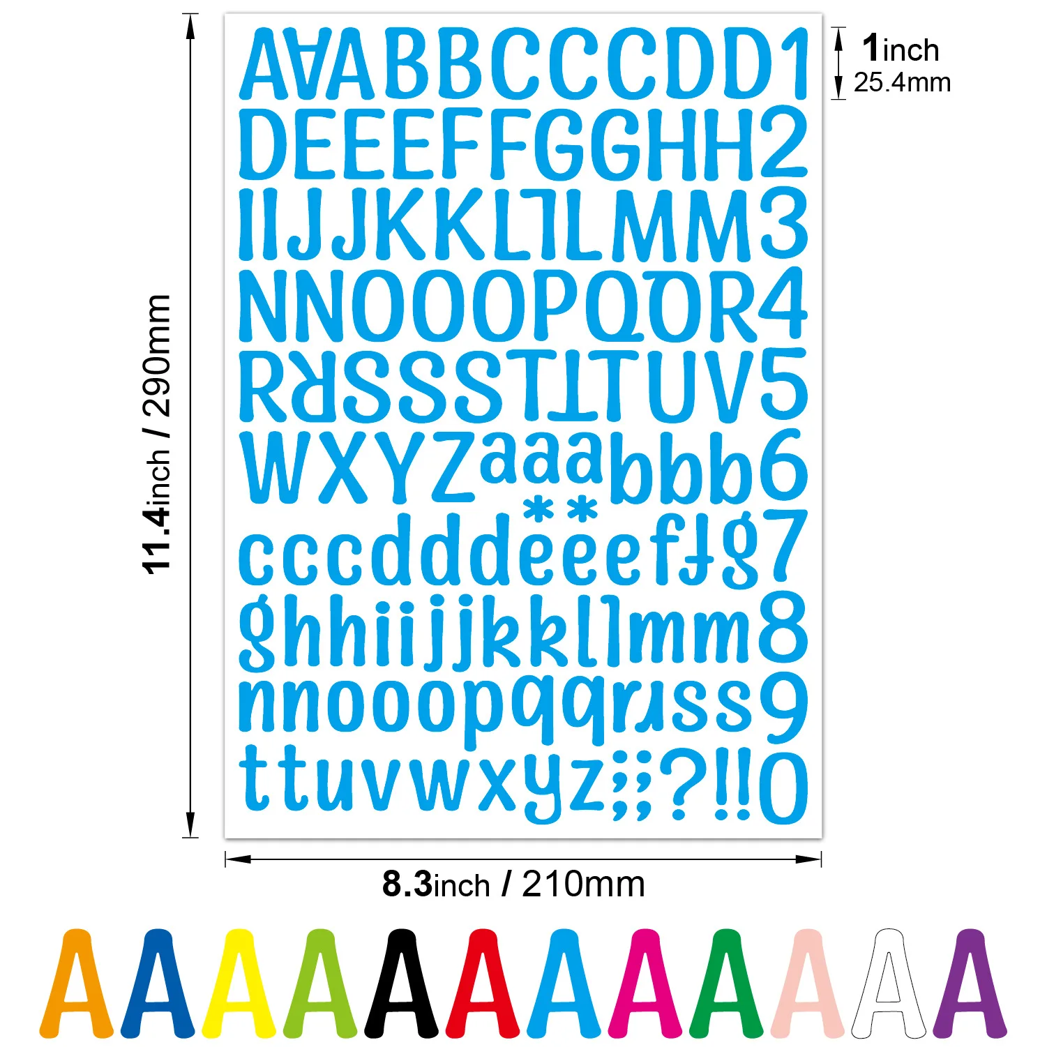 1‑Inch Vinyl Letter Stickers Waterproof Self‑Adhesive Vinyl Labels For Gift Journal Scrapbooking DIY Marking Decoration Supplies