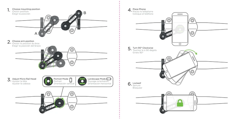 Telefon Halterung für Motorrad Handy IPhone Halter RollerTelefon Ständer Quick Lock Unterstützung Universal Moto Halterung Mit Adapter – Detail 11