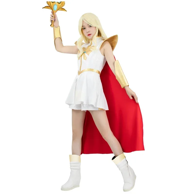 Vestido de princesa Shera NewWENAM con capa roja, disfraz de princesas del poder She-Ra para mujer, juego de rol de Halloween;3's,6.e;