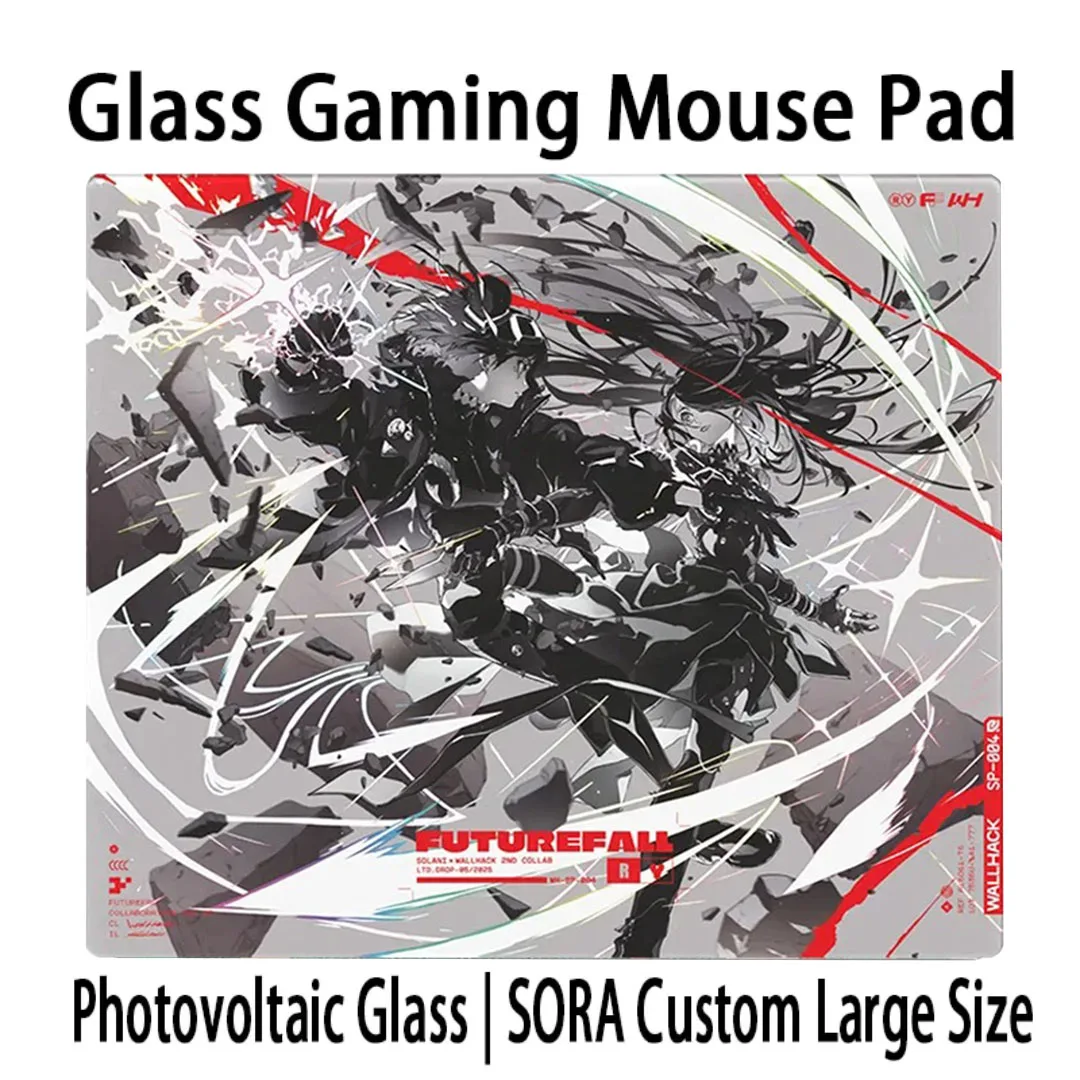 Futurefall Anime Character Glass Gaming Mouse Pad Tempered Glass Mouse Pads Large Size Mouse Pad PC Esports Gaming Mouse Pad